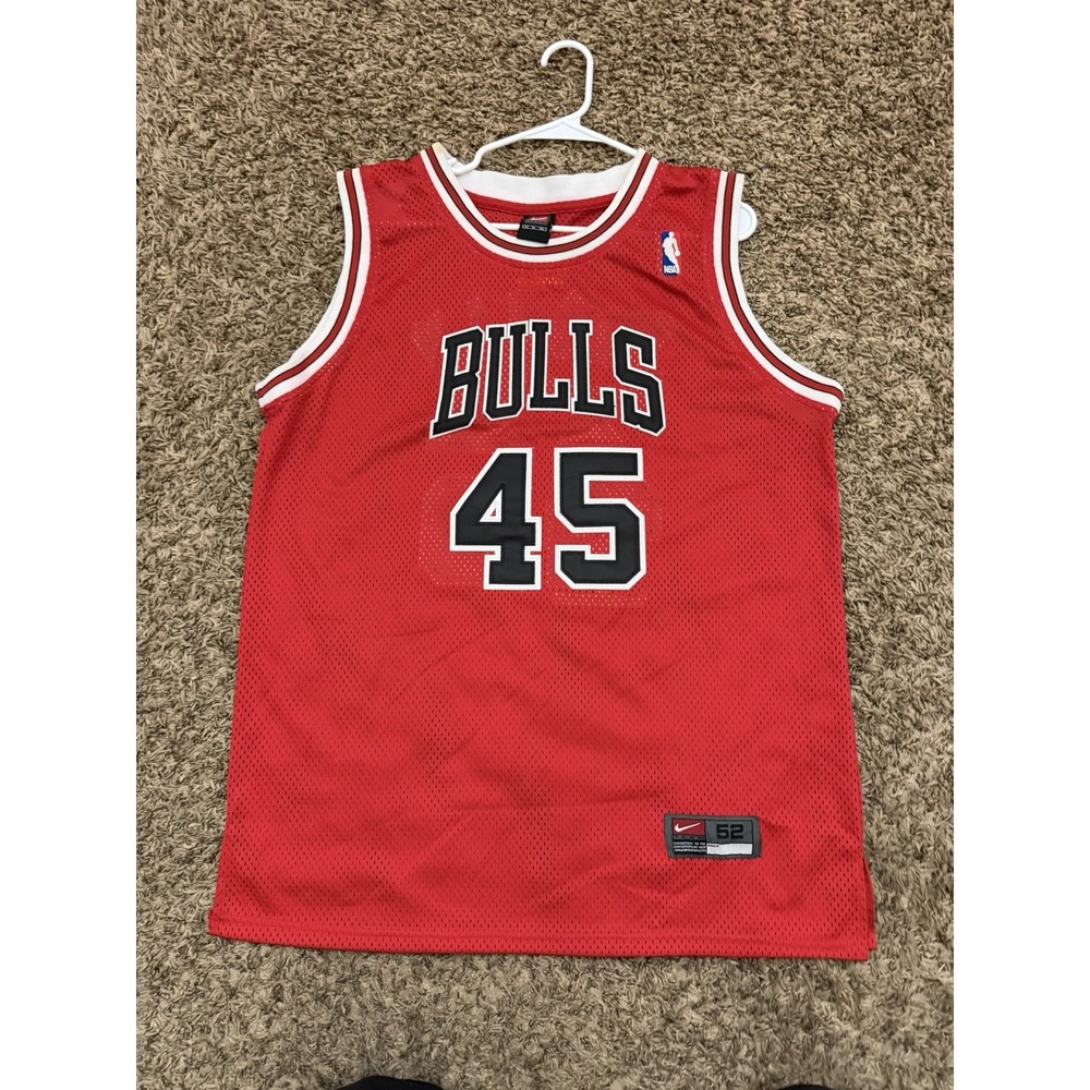 VTG Nike Chicago Bulls Michael Jordan #45 Red Basketball NBA Jersey Mens 52 (XL)